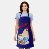 Mikitiez rudolf rednose raindeオールオーバープリントエプロン エプロン (着用した状態)