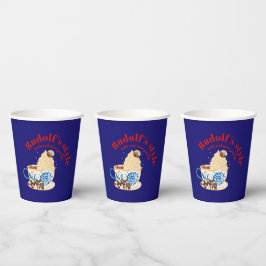 Mikitiez rudolf rednose raindeオールオーバープリントエプロン 紙コップ