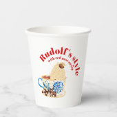 Mikitiez rudolf rednose raindeオールオーバープリントエプロン 紙コップ (正面)