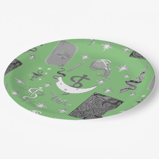 Mikitiez snake snakepersonウィザード魔女魔法 ペーパープレート (アングル)