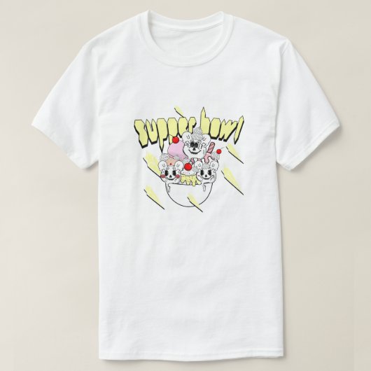 Mikitiez supper super icecream sundae bowl lava tシャツ (デザイン正面)
