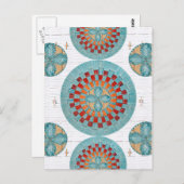 Mi'kmaqのコンテンポラリーなクイル刺激を受けたな郵便はがき ポストカード (正面/裏面)