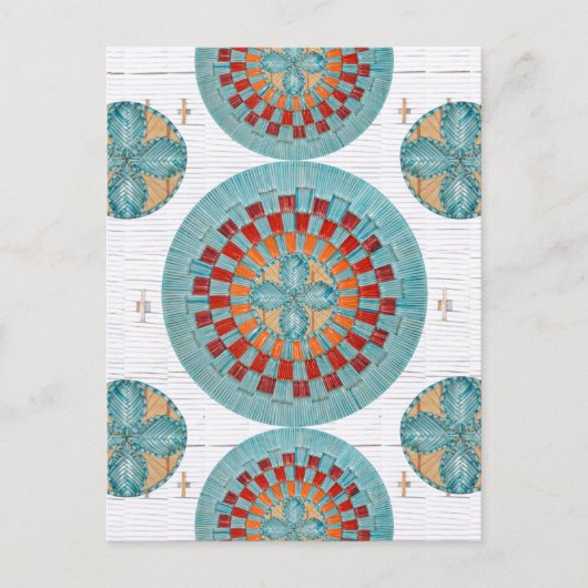 Mi'kmaqのコンテンポラリーなクイル刺激を受けたな郵便はがき ポストカード (正面)