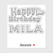 Mila Happy Birthday silver Aufkleber Sticker シール (シート)