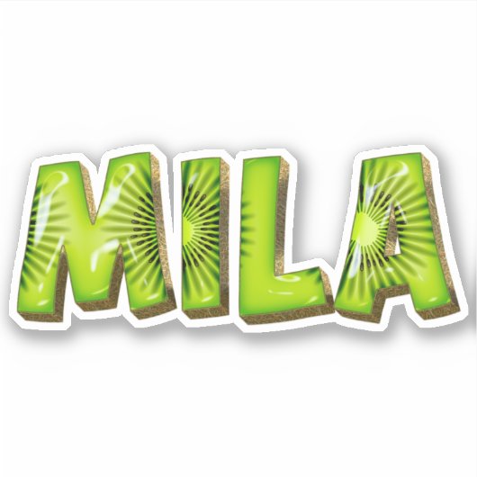 Mila Name Kiwi Design Aufkleber Sticker シール (正面)