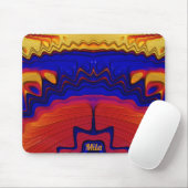 MILA to Zany Hot Yellow, Red, Orange, Blue マウスパッド (マウス)