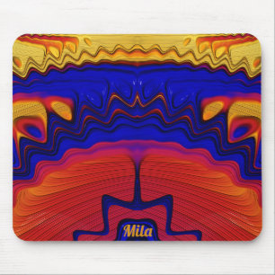 MILA to Zany Hot Yellow, Red, Orange, Blue マウスパッド