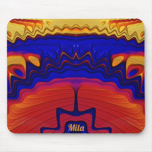 MILA to Zany Hot Yellow, Red, Orange, Blue マウスパッド (正面)