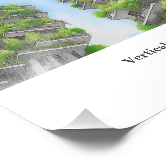 Milan Architecture Skyscraper Vertical Forest フォトプリント (角)