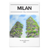 Milan Architecture Skyscraper Vertical Forest フォトプリント (正面)