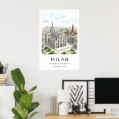 Milan Cathedral Art Print Black and White ポスター (ホームオフィス)