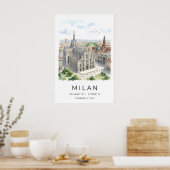 Milan Cathedral Art Print Black and White ポスター (キッチン)