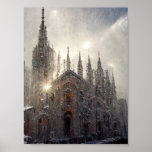 Milan duomo in the snow ポスター<br><div class="desc">Milan duomo in the snow</div>