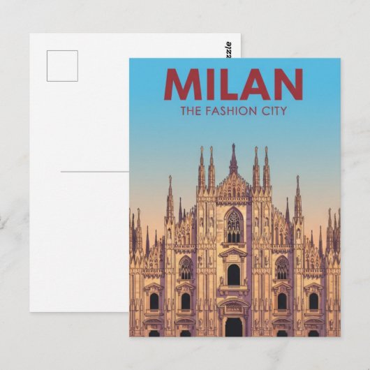 Milan Duomo Luggage Tag ポストカード (正面/裏面)