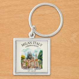 Milan Italy Design – Lombardia Skyline  キーホルダー