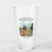 Milan Italy Design – Lombardia Skyline  タンブラーグラス (正面)