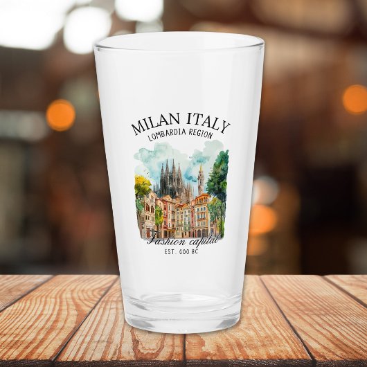 Milan Italy Design – Lombardia Skyline  タンブラーグラス