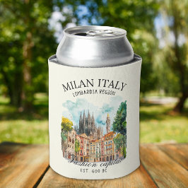 Milan Italy Gift Idea – Watercolor City Landscape 缶クーラー