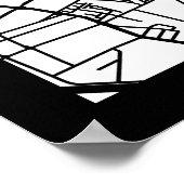 Milan Italy Map ポスター (角)