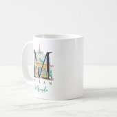 Milan Italy Monogram Letter M Personalized Gift コーヒーマグカップ (正面左)