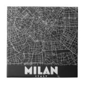 Milan Italy Retro Map タイル (正面)