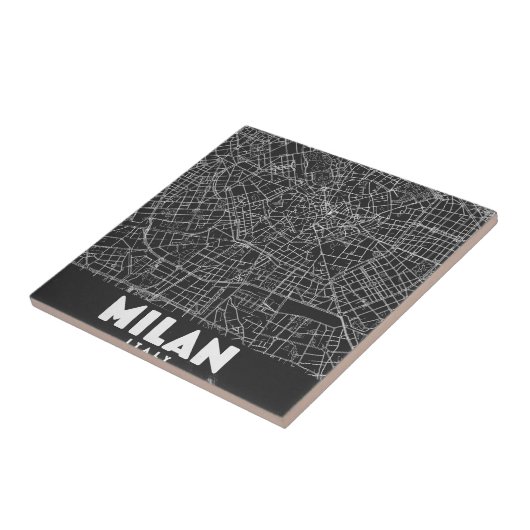 Milan Italy Retro Map タイル (側面)