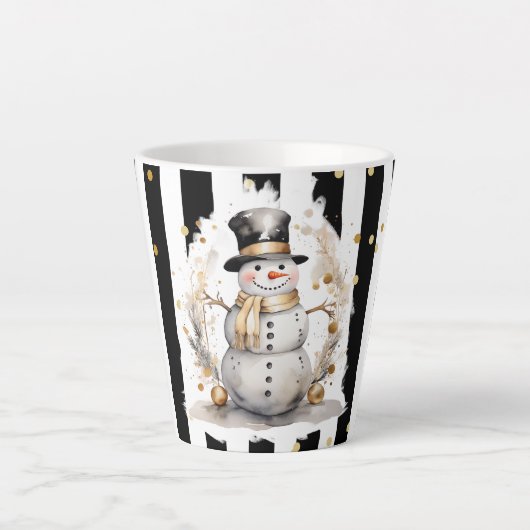 Milchtasse Klein Snowman and Stripes Var01 カフェラテマグ (正面)