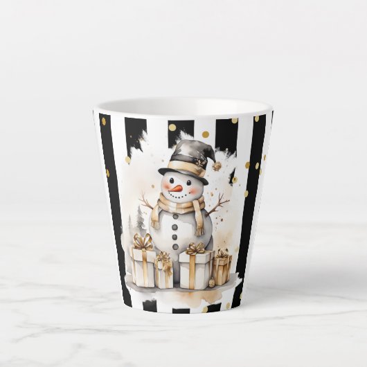 Milchtasse Klein Snowman and Stripes Var04 カフェラテマグ (正面)