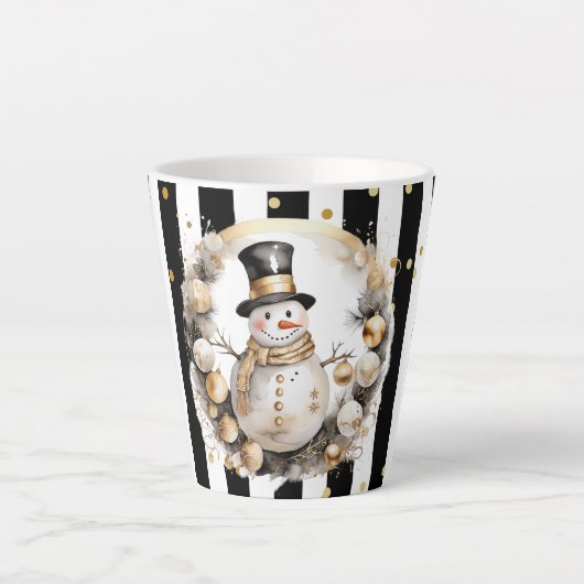 Milchtasse Klein Snowman and Stripes Var07 カフェラテマグ (正面)
