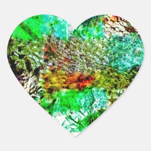 Mild yellow abstract heart sticker.Calming sunny ハートシール (正面)