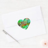 Mild yellow abstract heart sticker.Calming sunny ハートシール (封筒)