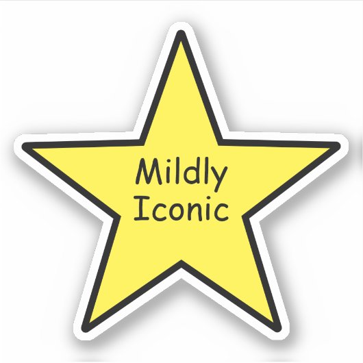 Mildly Iconic Star Sticker – Funny Minimal Sticker シール (正面)
