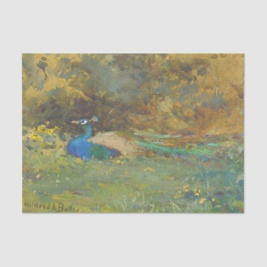 Mildred Anne Butlerによる庭の孔雀 薄葉紙 (正面)