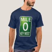 Mile 0 Key West Florida A1A Oversized Tシャツ (正面)