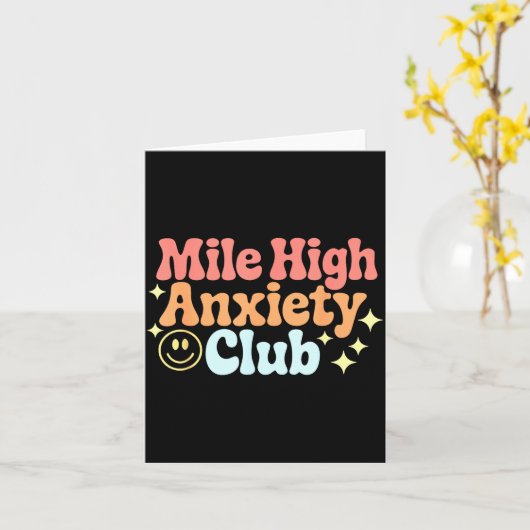 Mile High Anxiety Club Funny Design  カード (黄色い花)