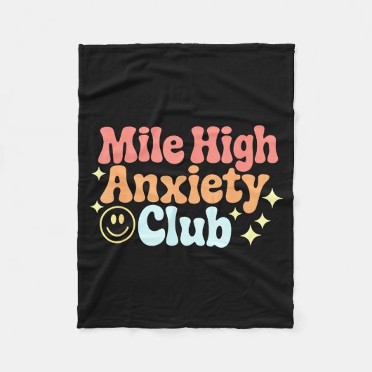 Mile High Anxiety Club Funny Design  フリースブランケット (正面)