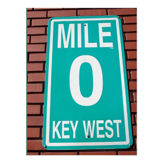 mile marker zero sign key west florida ポスター (正面)