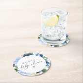 MILENAほこりっぽいブルーフローラボーイ赤ちゃんシャワー ラウンドペーパーコースター (インサイチュ)