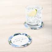 MILENA何かブルーフローラブライダルシャワー ラウンドペーパーコースター (インサイチュ)
