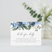 MILENA Dusty Blue Navyフローラブック(ベビーカード用) 招待状 (スタンド正面)
