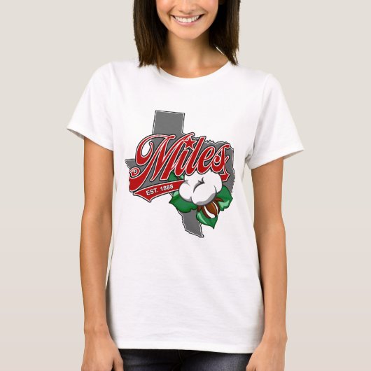 "MILES, テキサス州 – コットン" Tシャツ (正面)