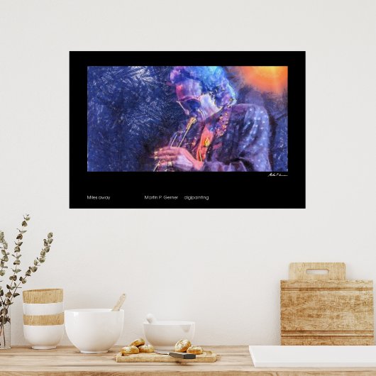 Miles away (Miles Davis painting) ポスター (キッチン)