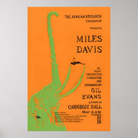 Miles Davis - Gil Evans jazz poster - At Carnegie ポスター (正面)