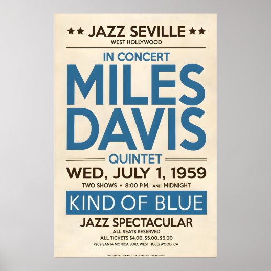 Miles Davis Live in Hollywood, Original Print ポスター (正面)