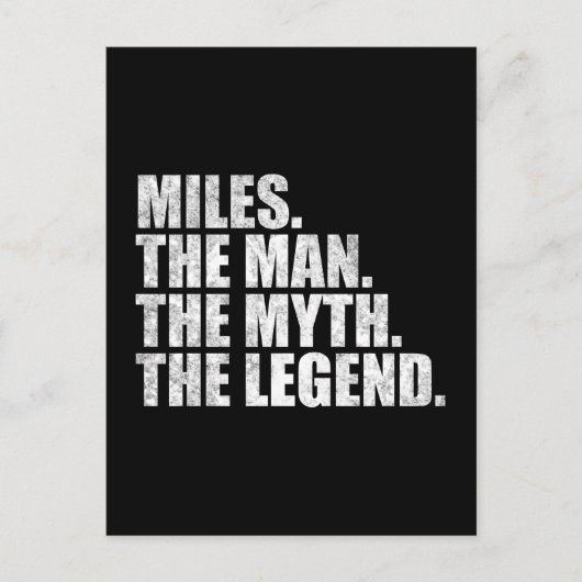 Miles name, Miles The Man The Myth The Legend ポストカード (正面)