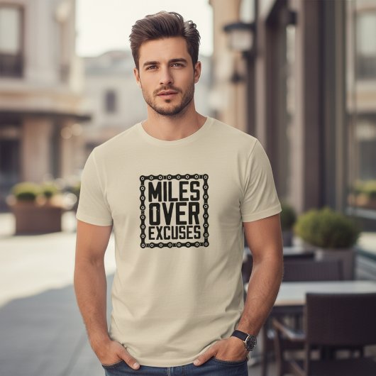 Miles Over Excuses Fitness Motivation Tシャツ