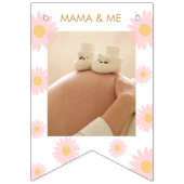 Milestone 1st Birthday Photo Pink Daisy バンティングフラッグ (第2の旗)