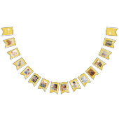 Milestone 1st Birthday Photo White Daisy バンティングフラッグ (全)