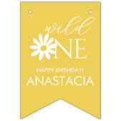 Milestone 1st Birthday Photo White Daisy バンティングフラッグ (第1の旗)