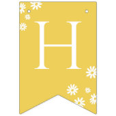 Milestone 1st Birthday Photo White Daisy Bunting バンティングフラッグ (第2の旗)